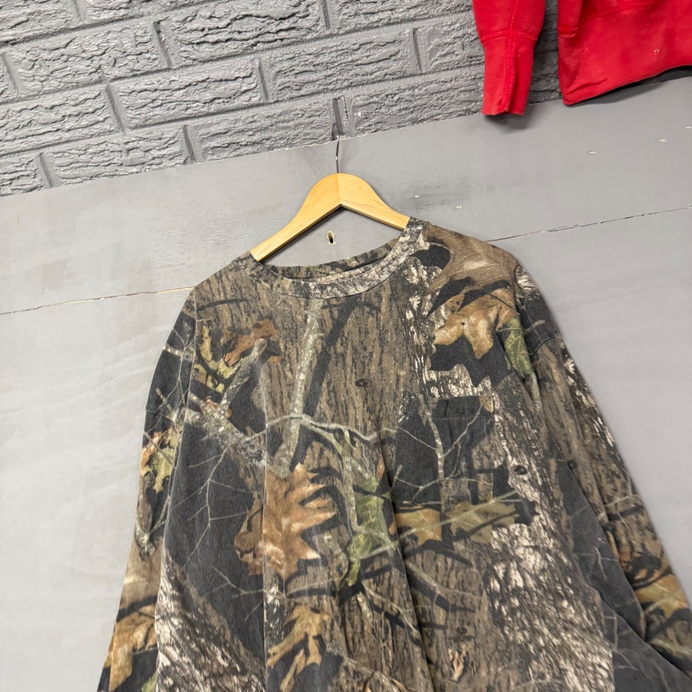 Cabelas Mens 3XL Camo Long Sleeve Pocket‎ T-Shirt Brown Green Hunting Outdoor